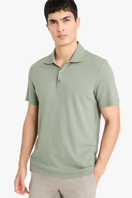 Базовая хлопковая футболка с короткими рукавами и воротником-поло Slim Fit - Defacto фото 8