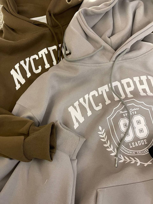 K12315 Толстовка с капюшоном OVER SIZE (плотный хлопок) КОРИЧНЕВЫЙ