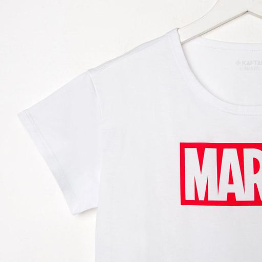 Футболка укороченная «Marvel» Мстители, цвет белый