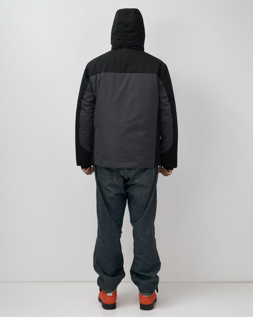 Горнолыжная куртка мужская зимняя темно-серого цвета 7616TC