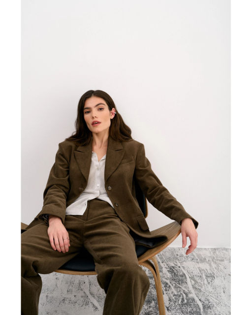 Жакет THE VERY 2421 оливково-коричневый  фото 19