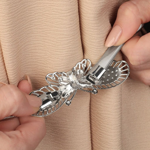 Подхват для штор Бабочка, 9 3 см, 23,5 см, цвет серебряный - Арт узор фото 4