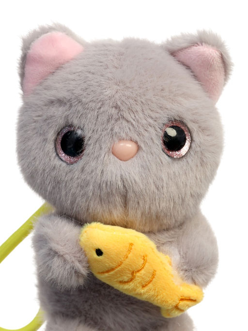 Мягкая игрушка "Котик с рыбкой", 13 см, МИКС