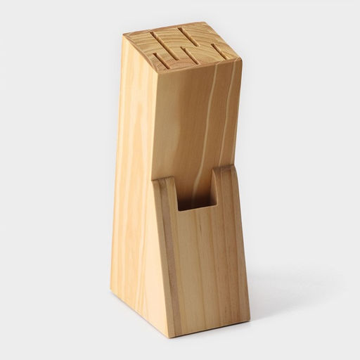 Набор кухонный на подставке, 6 предметов: ножи 8 см, 11 см, 13 см, 19 см, 20 см, ножницы, цвет чёрный - Доляна фото 21