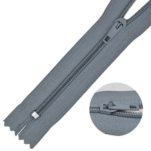 Молния Mzip брючная №4 замок полуавтомат, 20см н/р цв.F319 серый уп.10шт