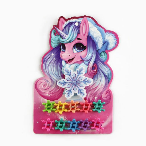 Подарочный набор новогодний для девочки Единорог: заколка и крабики для волос - Сима-ленд фото 2