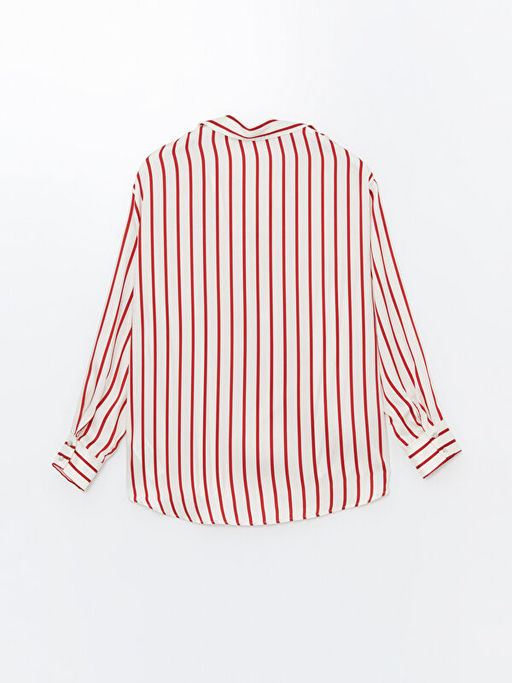 ?izgili Uzun Kollu Oversize Saten Kad?n G?mlek - Waikiki фото 2