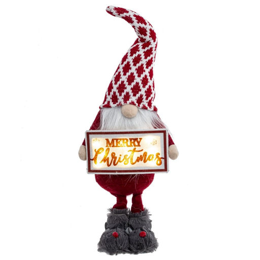 Игрушка набивная с подсветкой "Гном", L18 W10 H51 см, 2в.