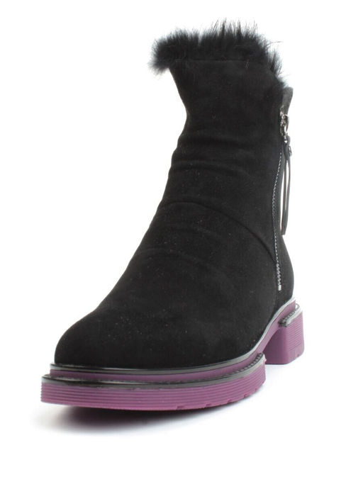 04-A3C1002-21B100M BLACK Ботинки зимние женские (натуральная замша, натуральная шерсть)