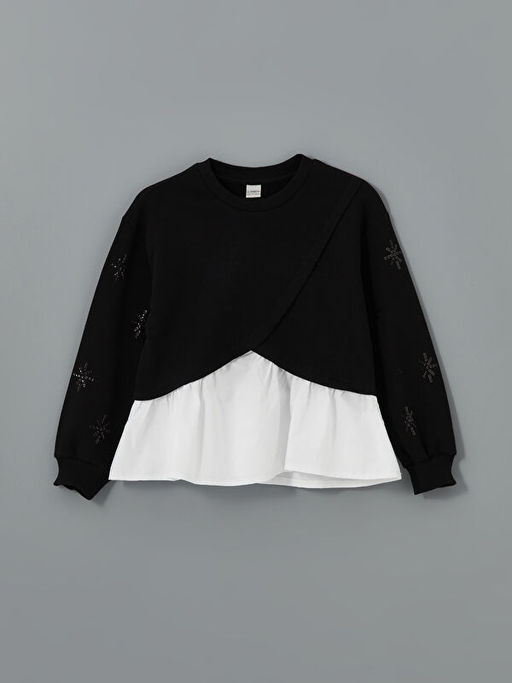 Bisiklet Yaka K?z ?ocuk Sweatshirt
