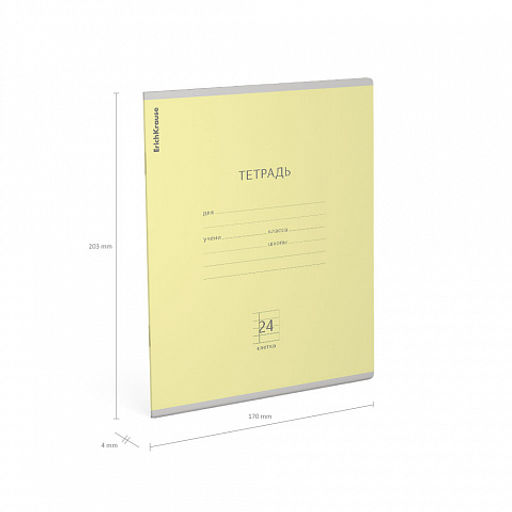 Цена за 160 шт. Тетрадь школьная ученическая ErichKrause Классика желтая, 24 листа, линейка (в плёнке по 10 шт.)  фото 46
