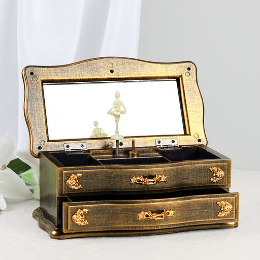 Шкатулка музыкальная+колье 22х11х8 / 63313G /уп 24/пластик