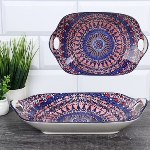 Блюдо с ручками прямоугольное 27х18х5 см / ZY070 /уп 36/ - Галеонтрейд фото 3