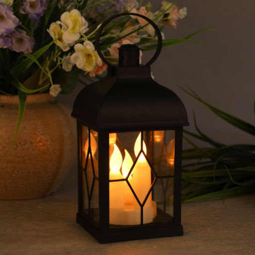 Светильник фонарь настольный 10х10х21 см черный / YR01594B /уп 48/НОВОГОДНИЙ - Галеонтрейд фото 3