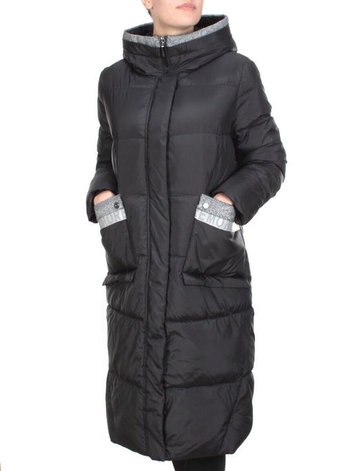 2115 BLACK Пальто зимнее женское MELISACITI (200 гр. холлофайбера) - Fashion фото 3