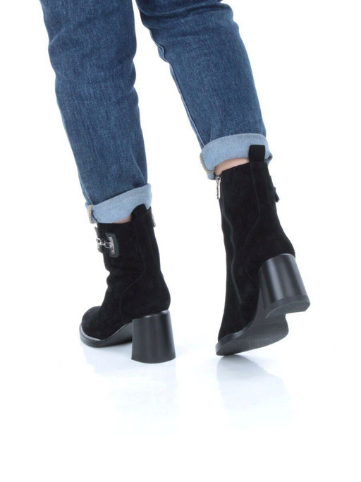 04-M3-L811 BLACK Ботинки зимние женские (натуральная замша, натуральный мех) - Фабричный китай фото 15