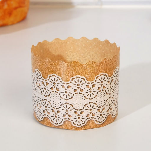 Цена за 4000 шт. Форма для выпечки кулича бумажная Деко-про «Рустик», одноразовая, 6×4.5 см, МИКС