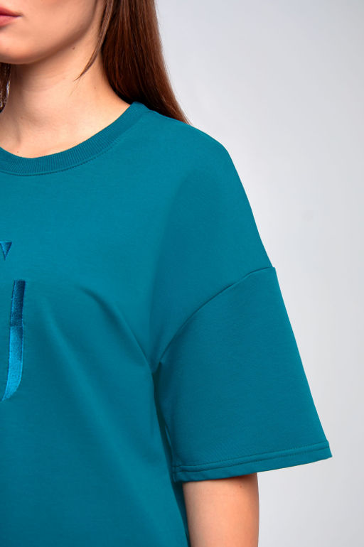 Арт. 2365 Костюм с брюками женский 44-50 (4 шт) Цвет:верх-изумрудный,низ-изумрудный - Калинка фото 6