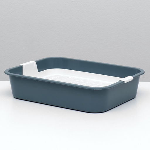 Туалет для кошек «Мурка», 33×25×7 см, с решёткой, пластик, цвет МИКС