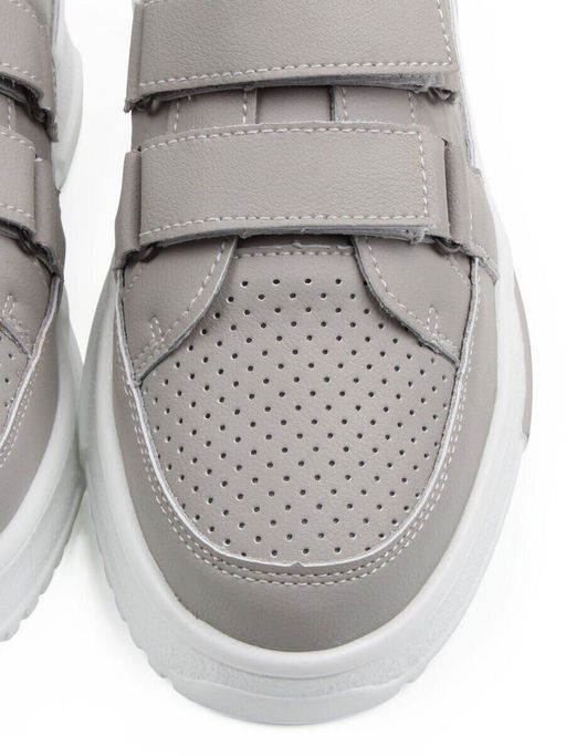 03-C138-3A GRAY Полуботинки спортивные женские (натуральная кожа)