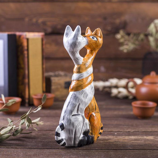 Сувенир «Целующиеся коты», 19×4×11 см, дерево