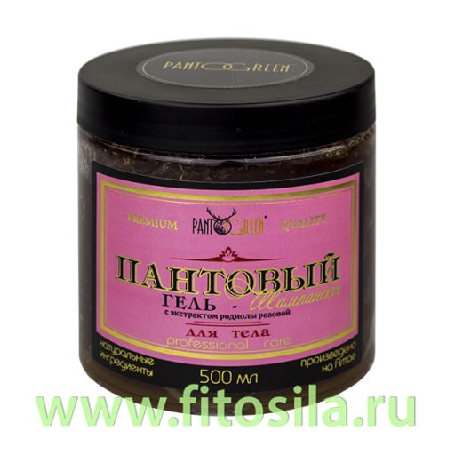 Пантовый гель для лица и тела с экстрактами родиолы розовой и красного корня, 500 мл, ТМ "PANTOGREEN