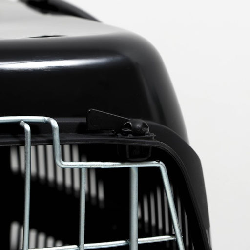 Переноска для животных до 12 кг Пижон 49х33х32см, металлическая дверь, черная  фото 6