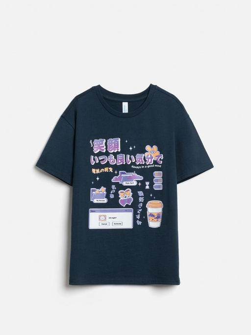 ACOOLA / Футболка детская для девочек Miho темно-синий  фото 3