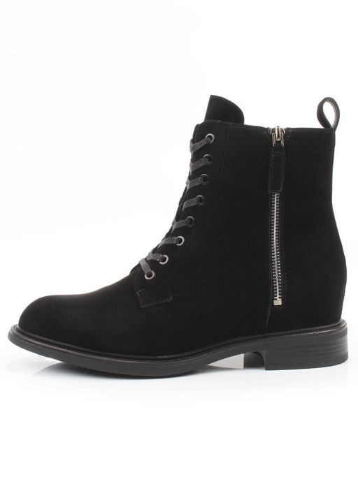 04-M3-1493 BLACK Ботинки зимние женские (натуральная замша, натуральный мех)