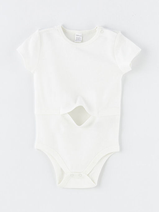 Bisiklet Yaka K?sa Kollu Basic Erkek Bebek ??t??tl? Bodysuit