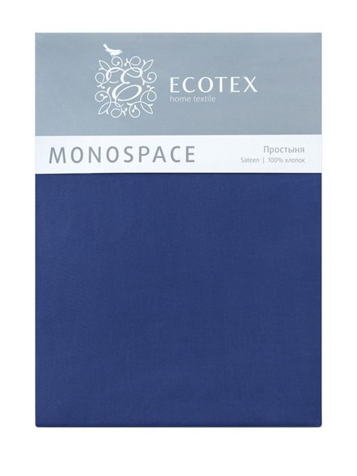 Простыня 220х240 сатин Моноспейс темно-синий - Ecotex фото 2