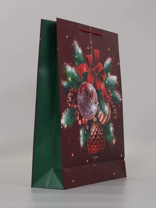 Пакет подарочный «Алые украшения», 33×10×42.5 см
