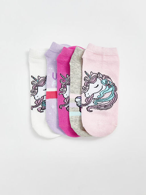 Desenli K?z ?ocuk Patik ?orap 5li