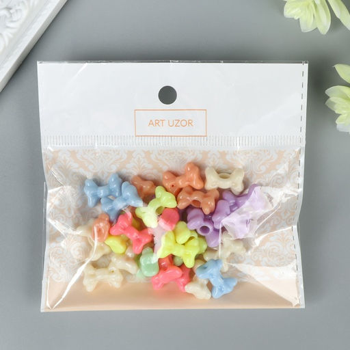 Бусины для творчества пластик Бант. Пастельные тона набор 30 шт 15 гр 1,4х1 см - Арт узор фото 3