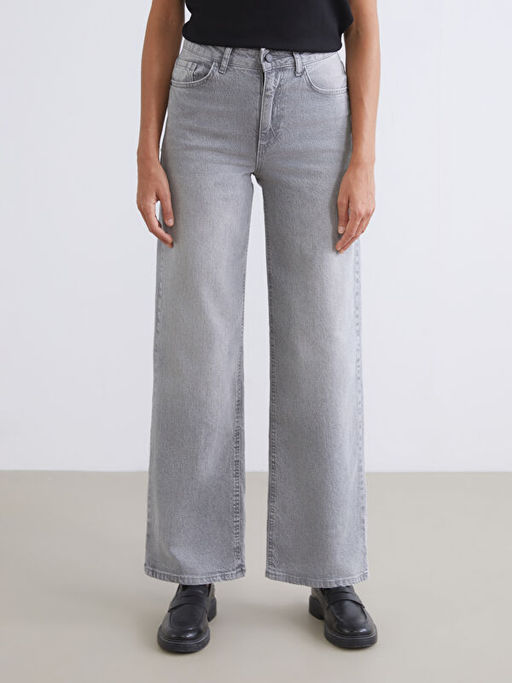 Wideleg Kad?n Jean Pantolon