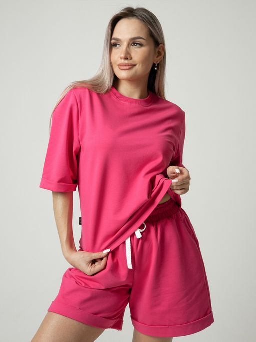 Костюм женский К-205 (футер с лайкрой) Фуксия