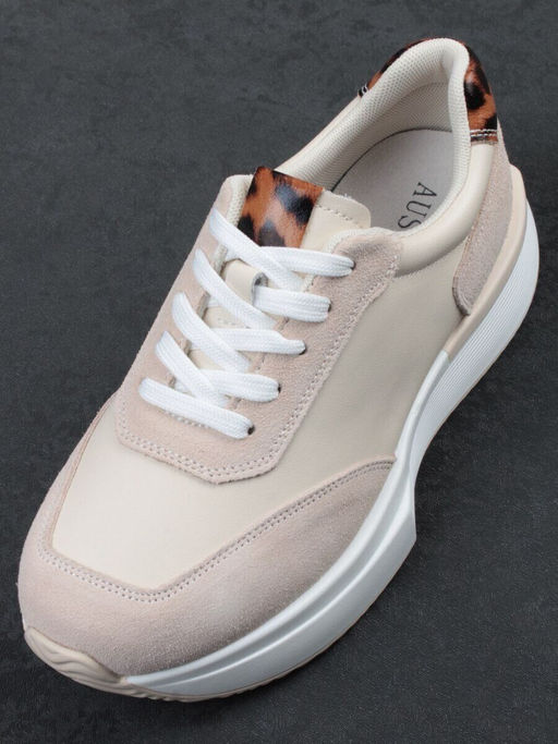 03-YG497-2 BEIGE Кроссовки женские (натуральная кожа)