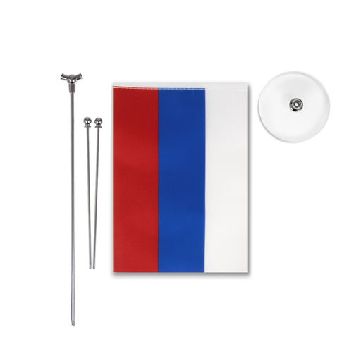 Флагшток настольный с двумя флагами России, круг 2×8 см, 23×30 см