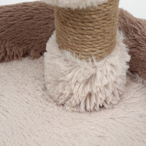 Лежанка с когеточкой Пижон, овальная, 55 х 36 х 47см, пушистый мех, джут, коричневая  фото 11