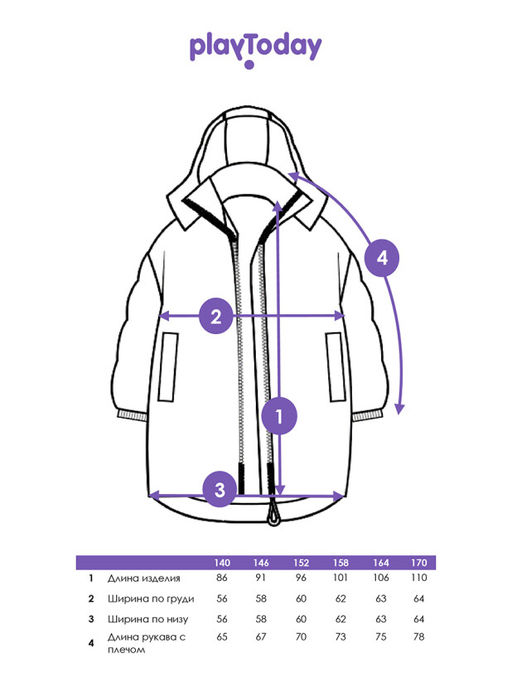 PlayToday / Пальто зимнее для девочки  фото 12