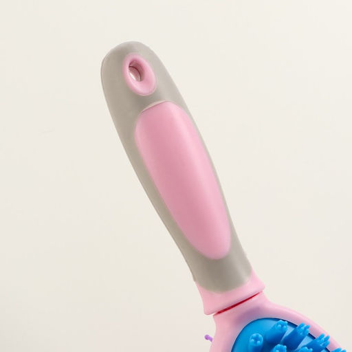 Двусторонняя щётка - расческа с волнистыми зубьями, средняя, 6 х 19 см, розовая - Пижон фото 5