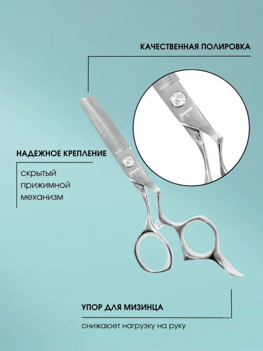 1710 Ножницы Kapous Pro scissors S филировочные 5 (28зуб.) - Kapous professional фото 3