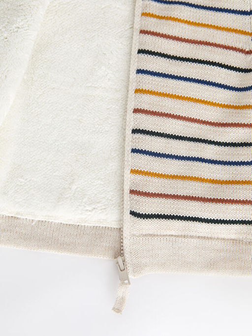 Kap??onlu Uzun Kollu ?izgili Erkek Bebek Triko H?rka - Waikiki фото 2