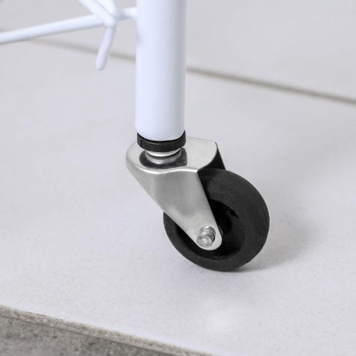 Этажерка напольная 4-х секционная Доляна, на колёсах, 31×34×77 см, белая