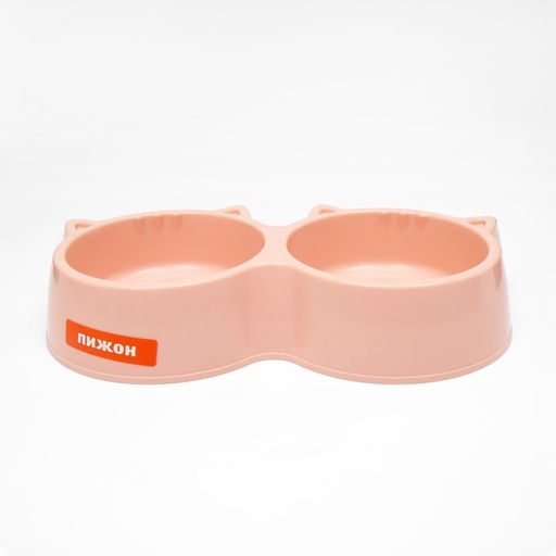 Миска двойная фигурная 28145 см, бежевая - Пижон фото 2