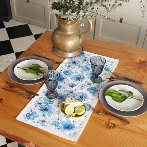 Дорожка Этель Незабудки 30*70 см, 100% хлопок, саржа 190 г/м2  фото 6