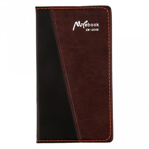 Ежедневник недатированный 9,7х17,3см, 96 листов в линейку, сшитый внутренний блок, обложка иск/кожа съемная, цвет черно-коричневый, матовый (Китай) - Домашняя мода фото 5