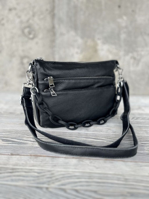 Женская кожаная сумка через плечо 3011 Блек