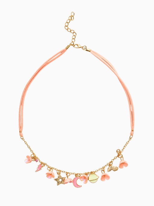 Набор детский «Выбражулька. Космос», 3 предмета: бусы, пусеты, кольцо, розовый, золотой