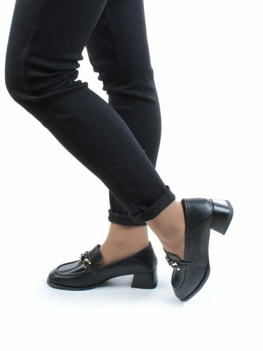 03-PDG196-1 BLACK Лоферы женские (натуральная кожа) - Фабричный китай фото 3